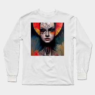 Abstract Art Mysterious Girl Long Sleeve T-Shirt